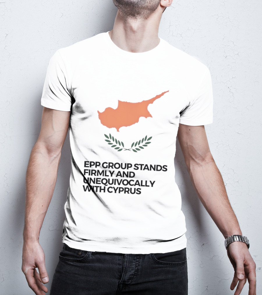 EPP Group Stands Firmly And Unequivocally With Cyprus Map Laurel Wreath T-Shirt