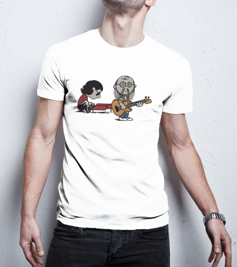 Steely Dan Musician Cartoon Crossover With Peanuts Characters Charlie Brown T-Shirt