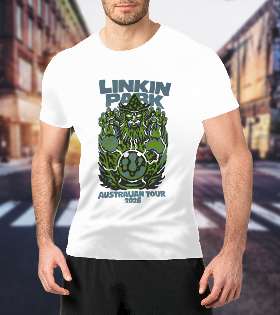 Linkin Park Australian Tour 2026 Wizard And Crystal Ball T-Shirt