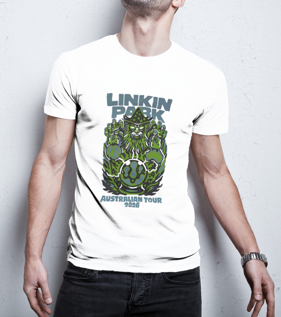 Linkin Park Australian Tour 2026 Wizard And Crystal Ball T-Shirt