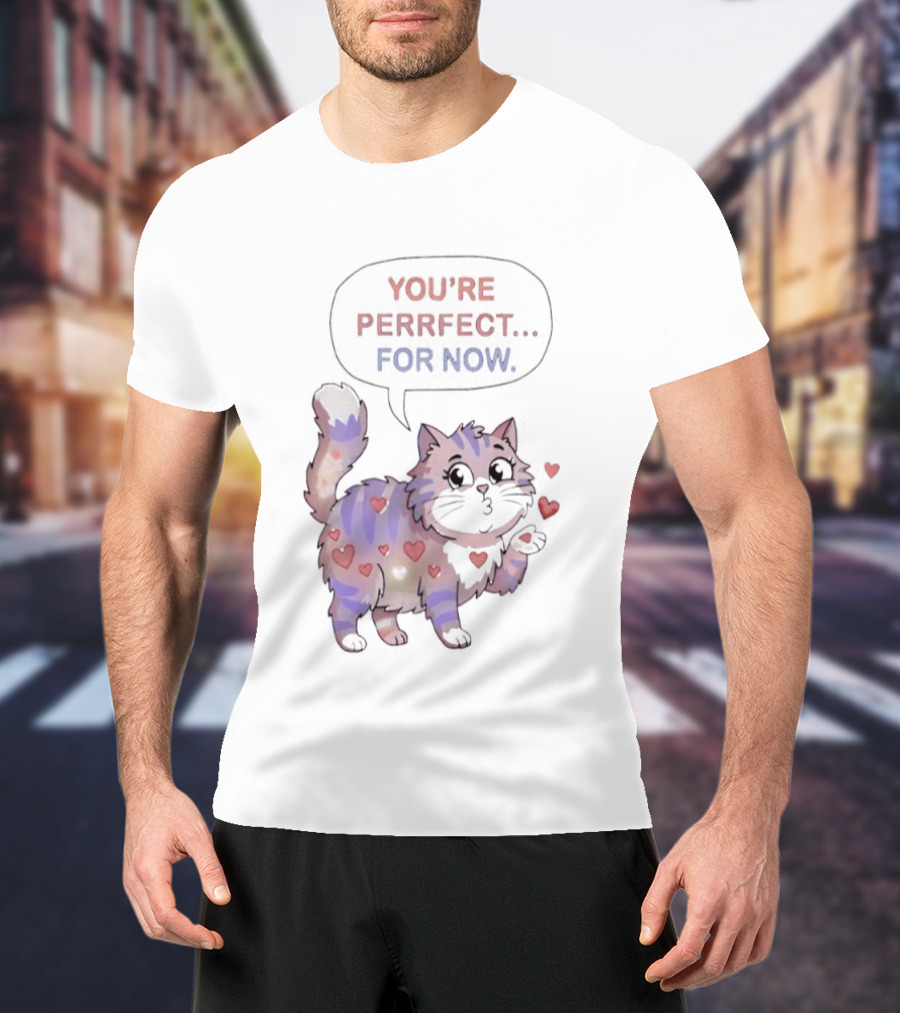 You're Perrfect For Now Love Cat Hearts T-Shirt