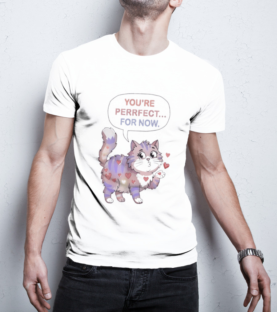 You're Perrfect For Now Love Cat Hearts T-Shirt