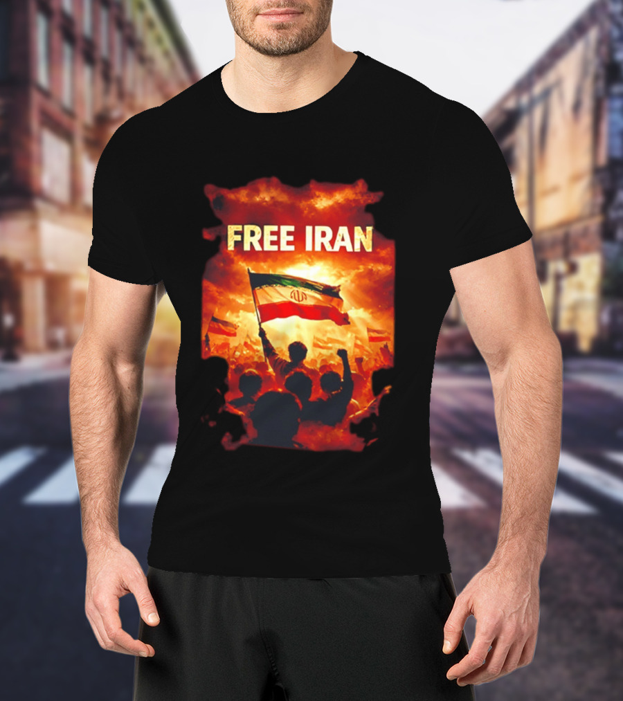 Free Iran Flag Protest Human Rights Solidarity T-Shirt
