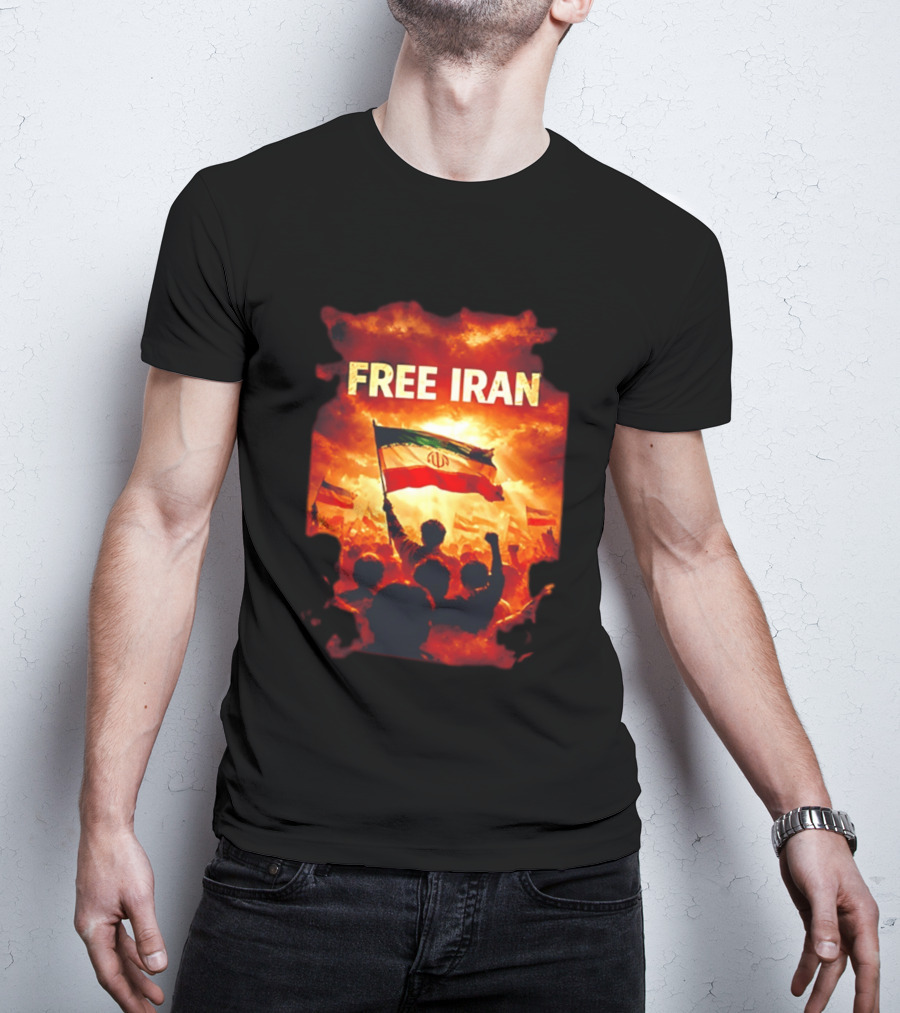 Free Iran Flag Protest Human Rights Solidarity T-Shirt