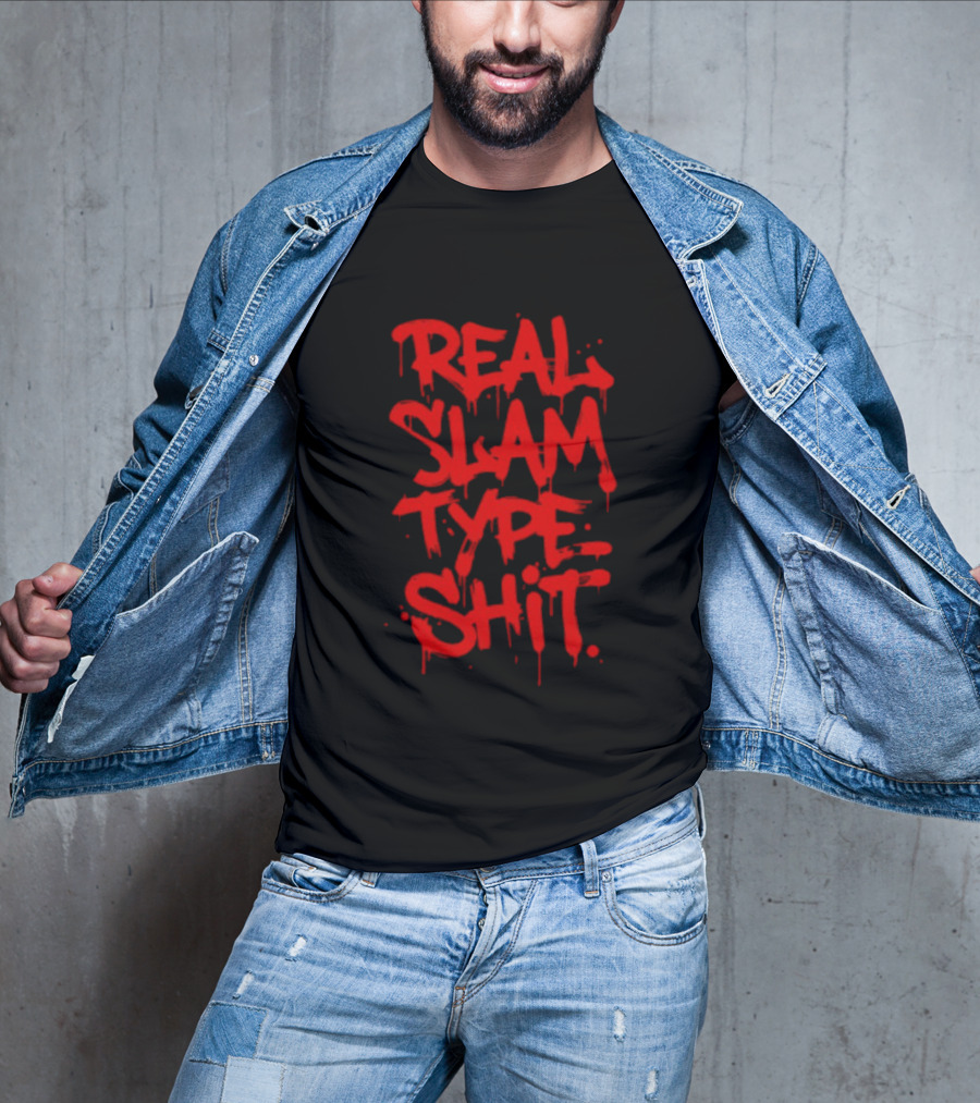 REAL SLAM TYPE SHIT Graffiti Style Red Drip T-Shirt
