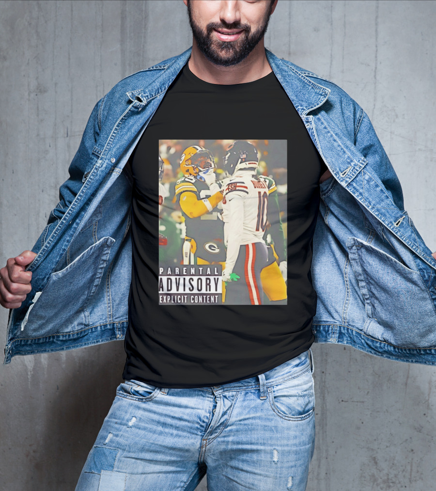 Green Bay Packers Vs Chicago Bears Rivalry Parental Advisory Explicit Content T-Shirt