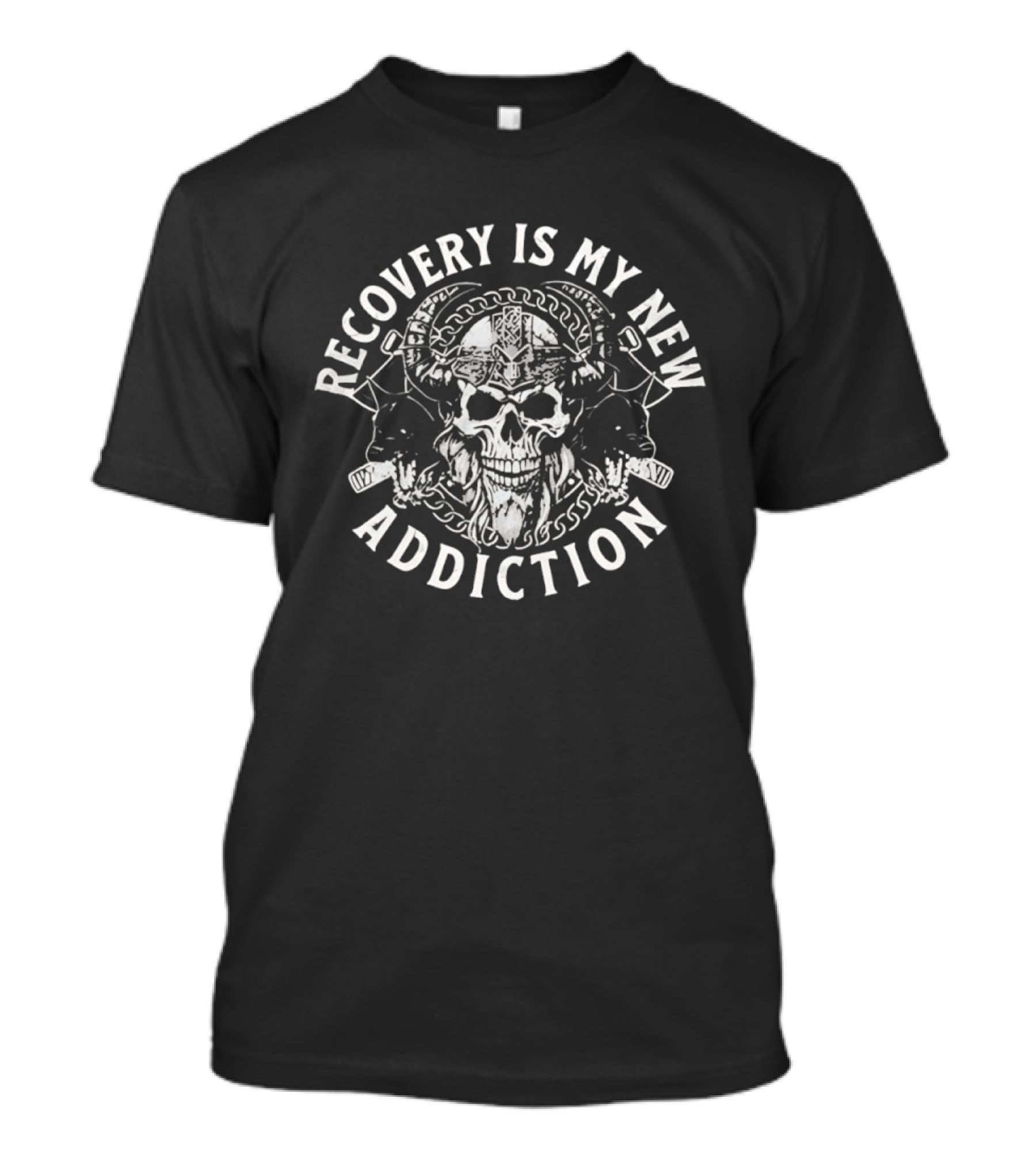 Recovery Is My New Addiction Skull Chains And Tools T-Shirt