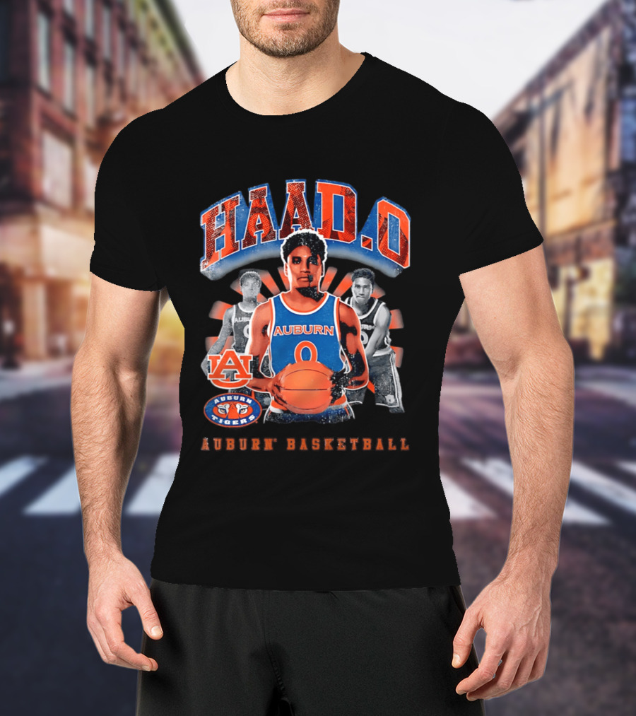 HAAD.O Auburn Basketball Tigers Player Number 0 Collage T-Shirt