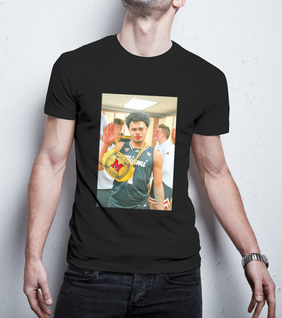 Miami RedHawks Trey Perry Almost Friday Celebration Chain Basketball Locker Room T-Shirt