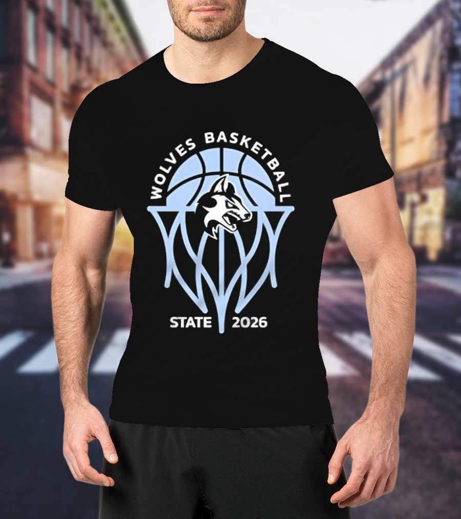 Wolves Basketball State 2026 Wolf T-Shirt