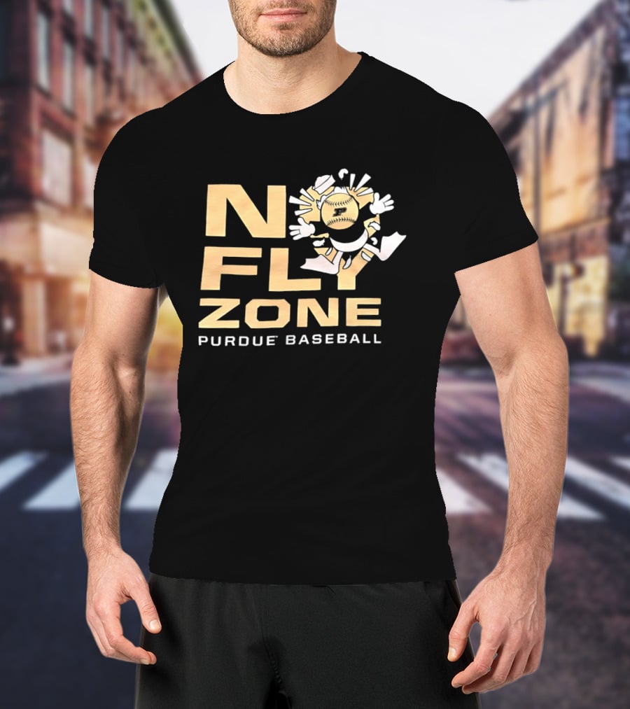 No Fly Zone Purdue Baseball Blocked Baseball F Catch T-Shirt