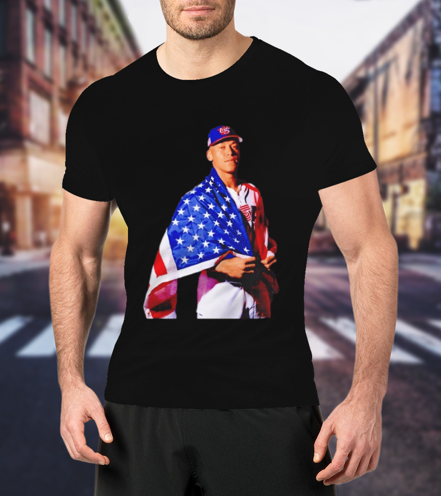 Aaron Judge Captain Team USA Baseball American Flag T-Shirt