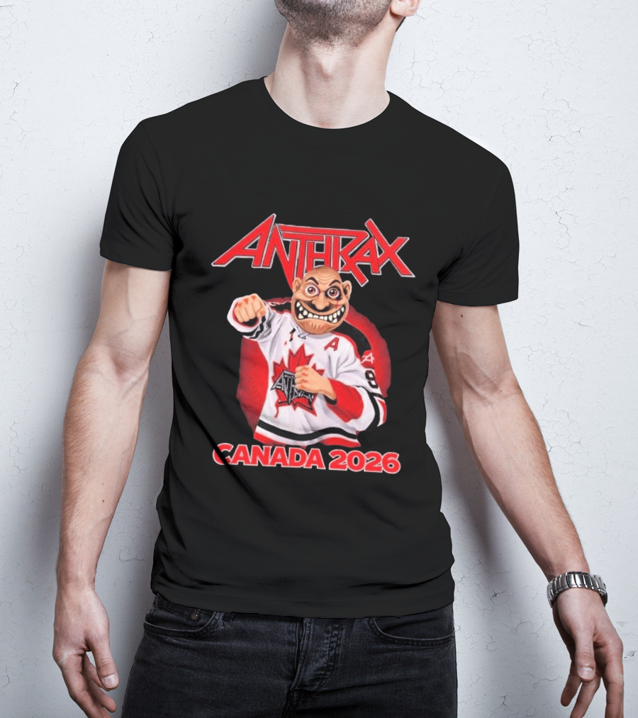Anthrax Canada 2026 Tour No Man Hockey Player Elbows Up T-Shirt