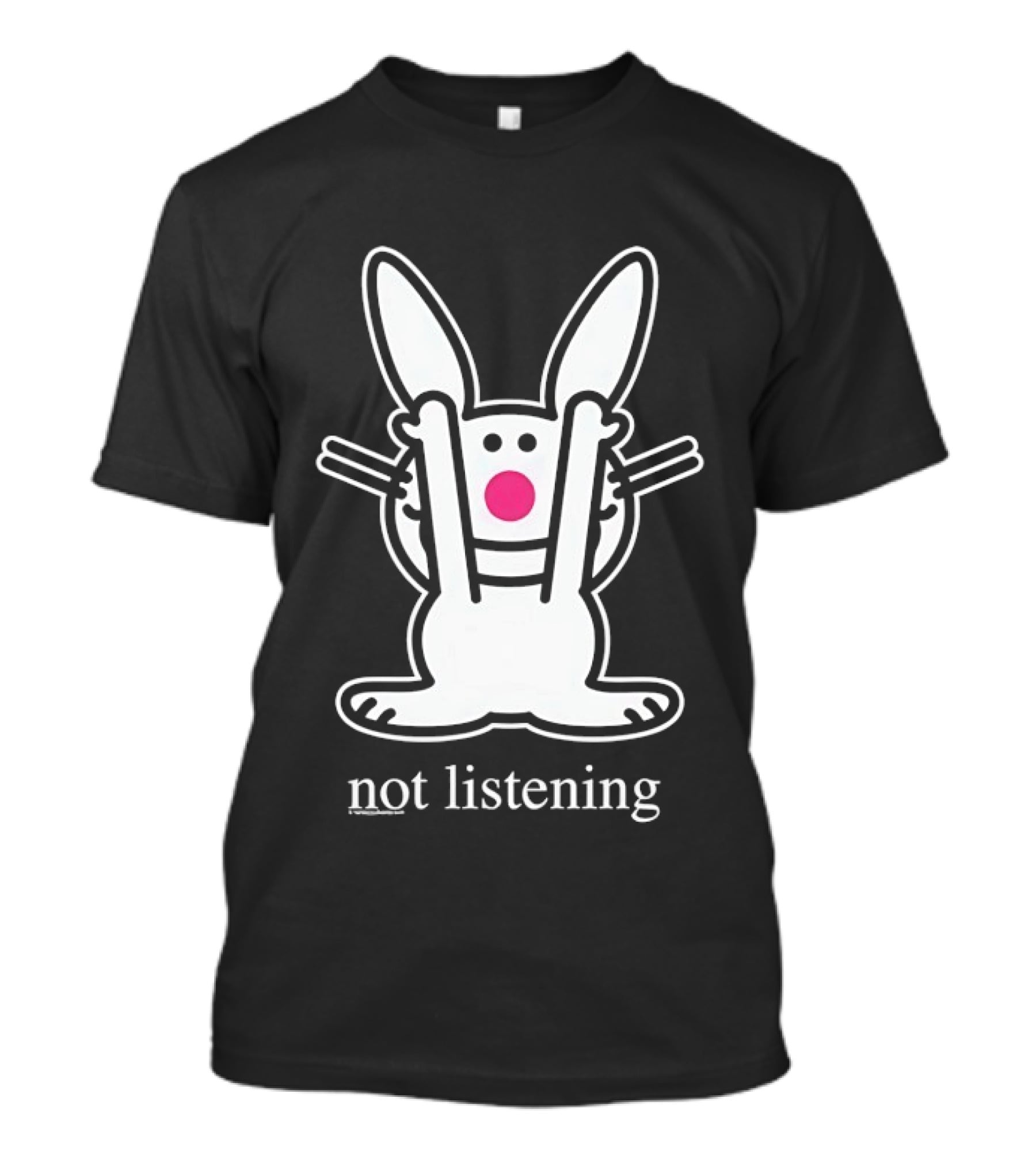 Bunny Not Listening Playful Ears Up Cartoon T-Shirt