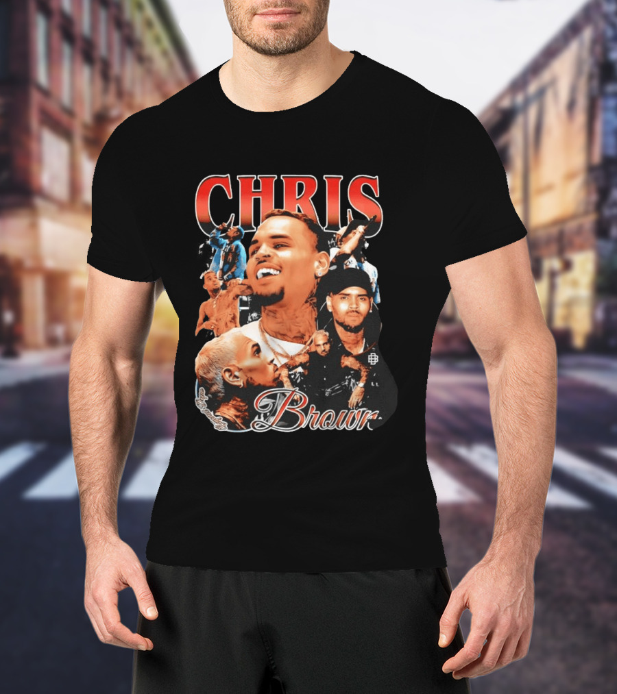 Chris Brown Iconic R&B Singer Collage T-Shirt