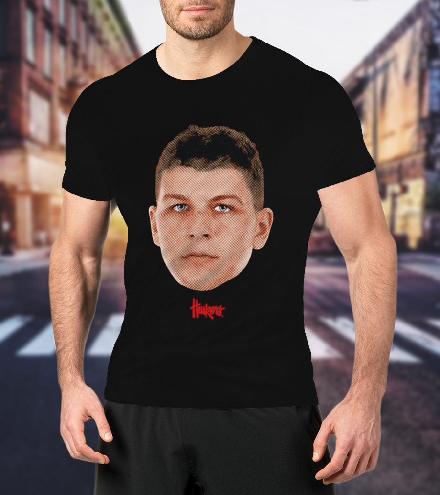 Cale Jacobsen Nebraska Cornhuskers Big Head Huskers Fan Gear T-Shirt