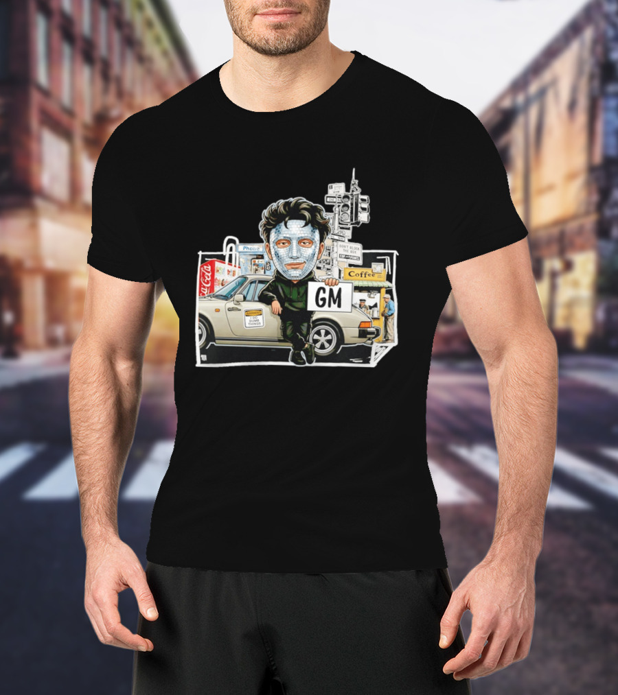 Don't Block The Box Warning I Do Dumb Things Traffic Signal Masked T-Shirt