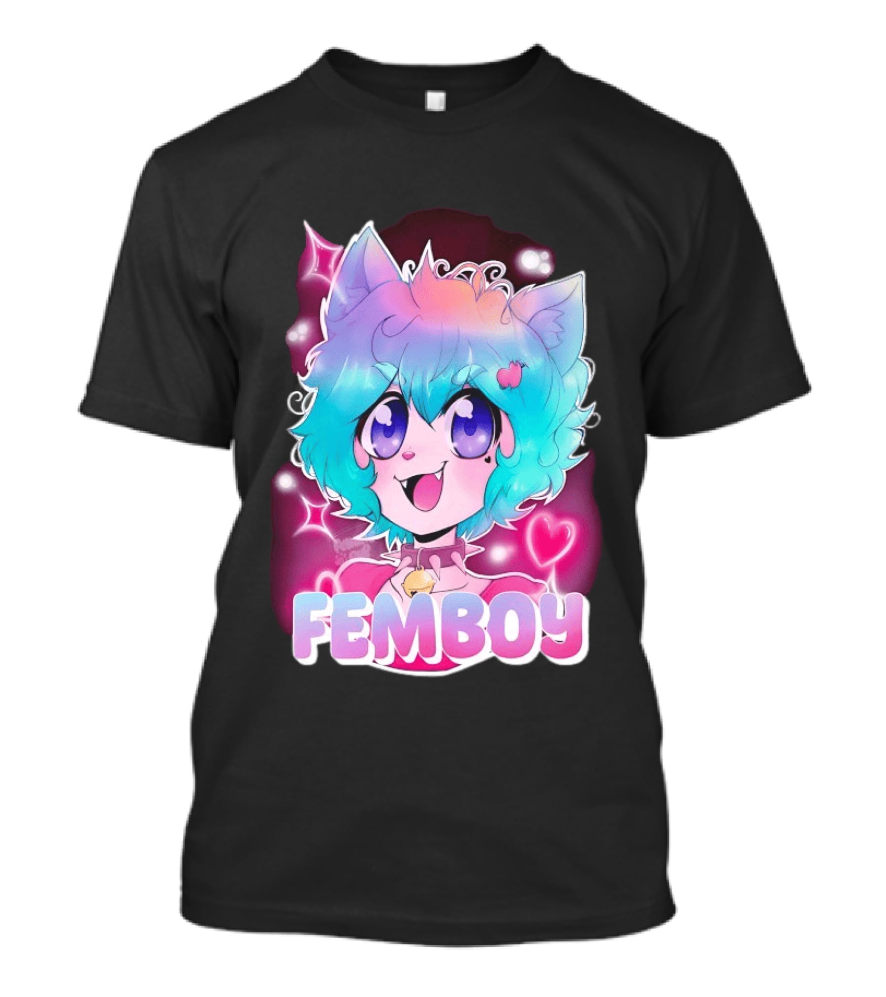 Femboy Anime Pastel Cat Ears Kawaii Aesthetic Cute T-Shirt