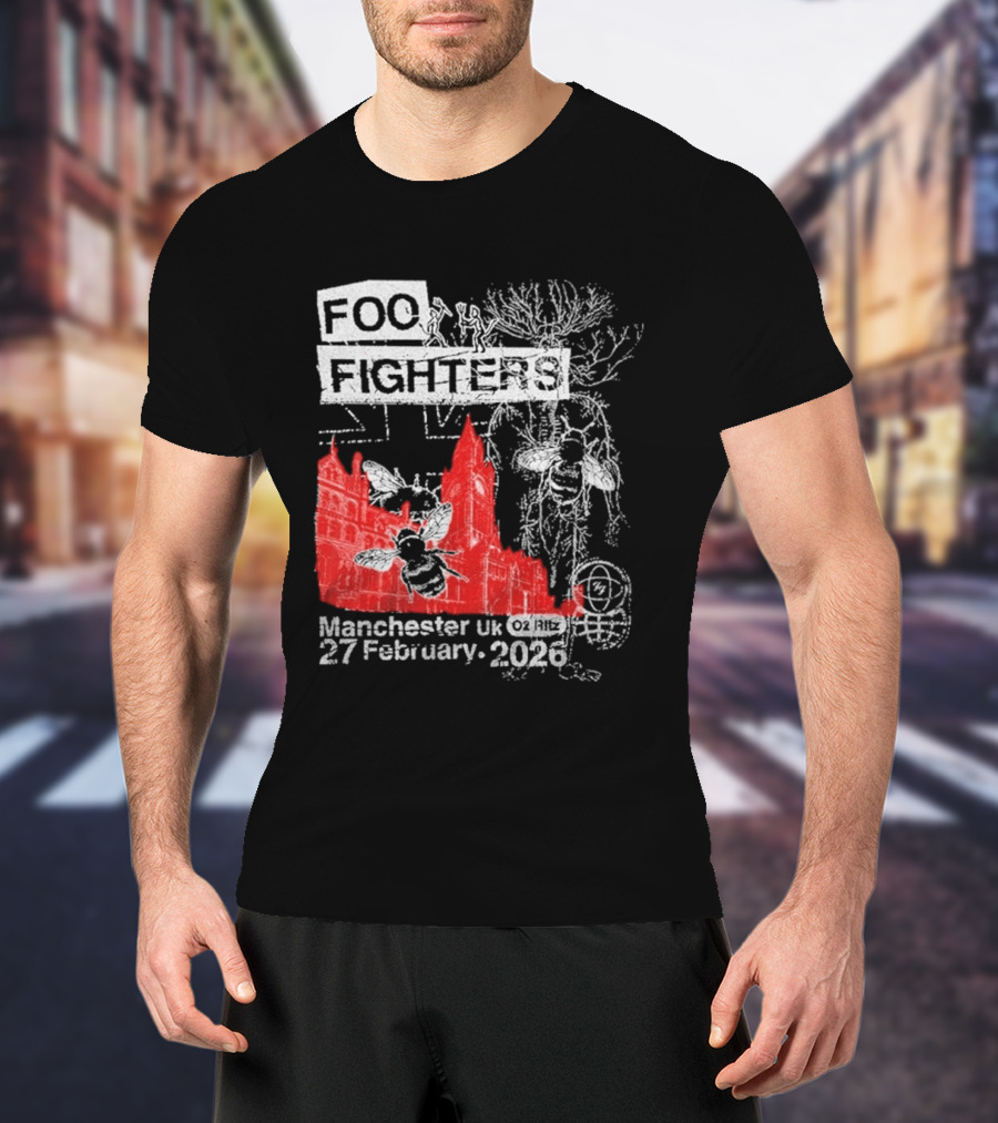 Foo Fighters Manchester UK 27 February 2026 Surprise Show O2 Ritz Bee T-Shirt