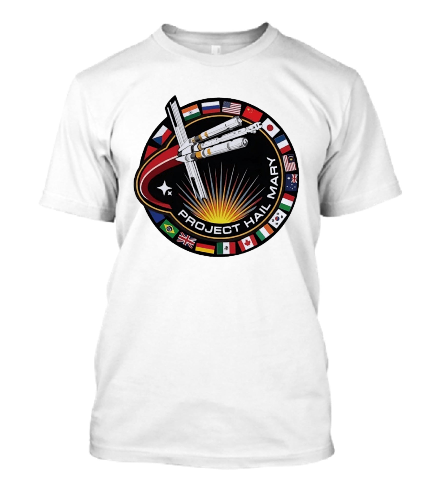 Project Hail Mary Mission Patch International Flags T-Shirt