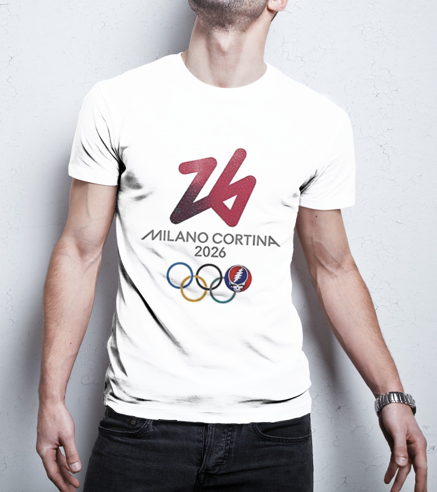 Grateful Dead Milano Cortina 2026 Winter Olympics Skeleton T-Shirt