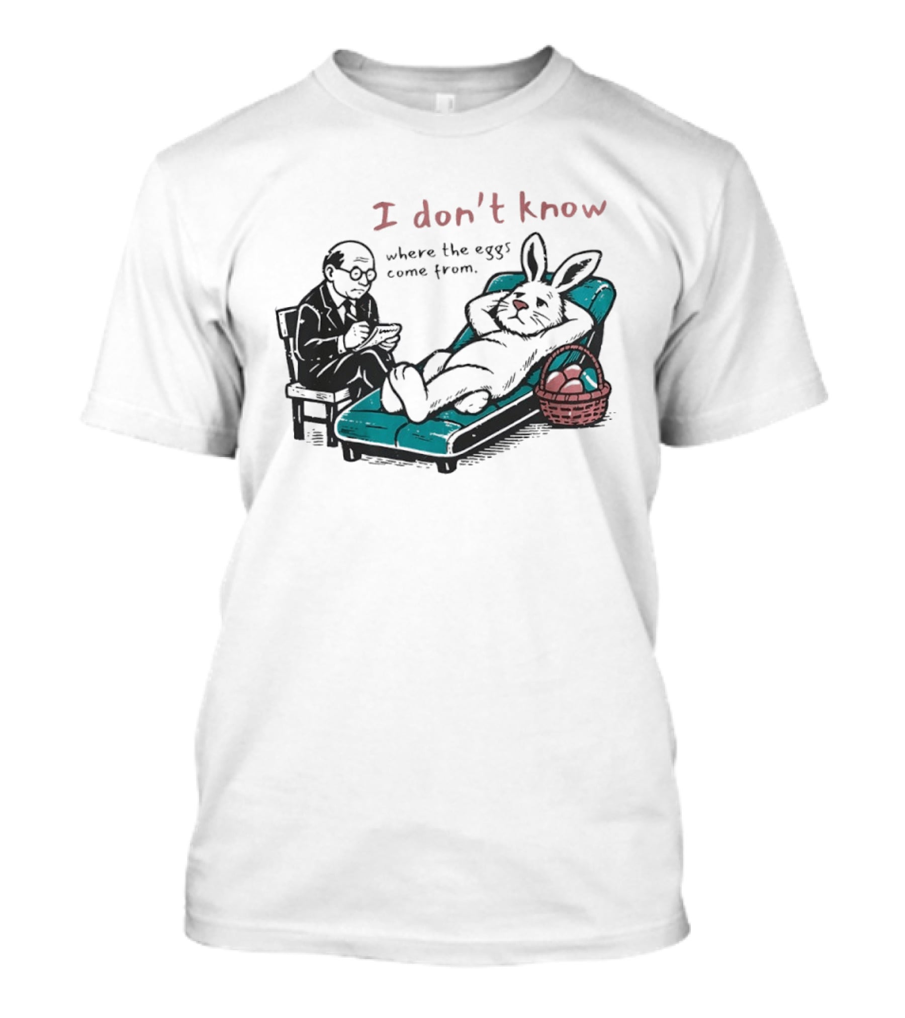 I Don't Know Where The Eggs Come From Old Man And Bunny T-Shirt