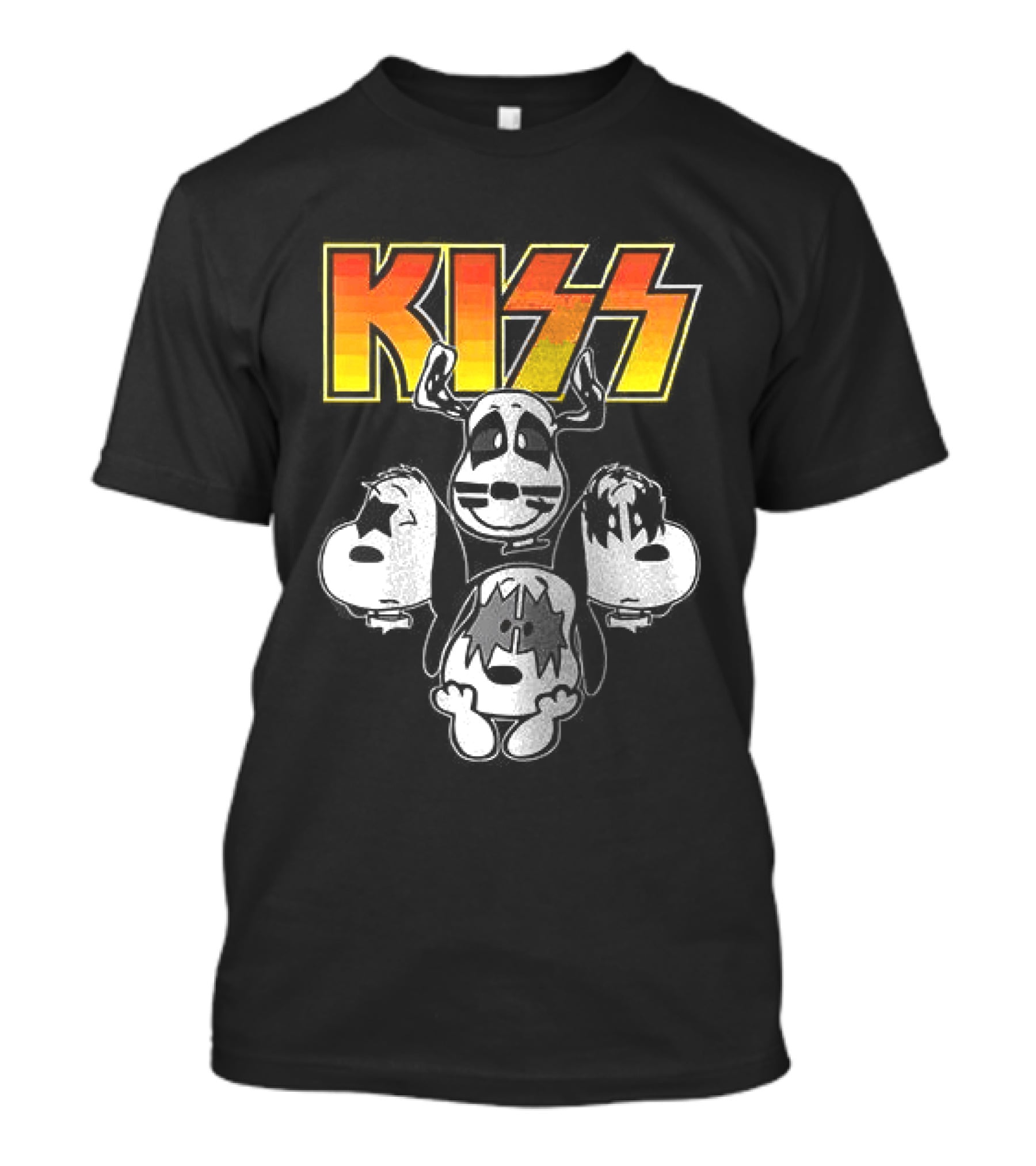 Kiss X Peanuts Snoopy Shout It Out Loud Collaboration Featuring Iconic Characters T-Shirt