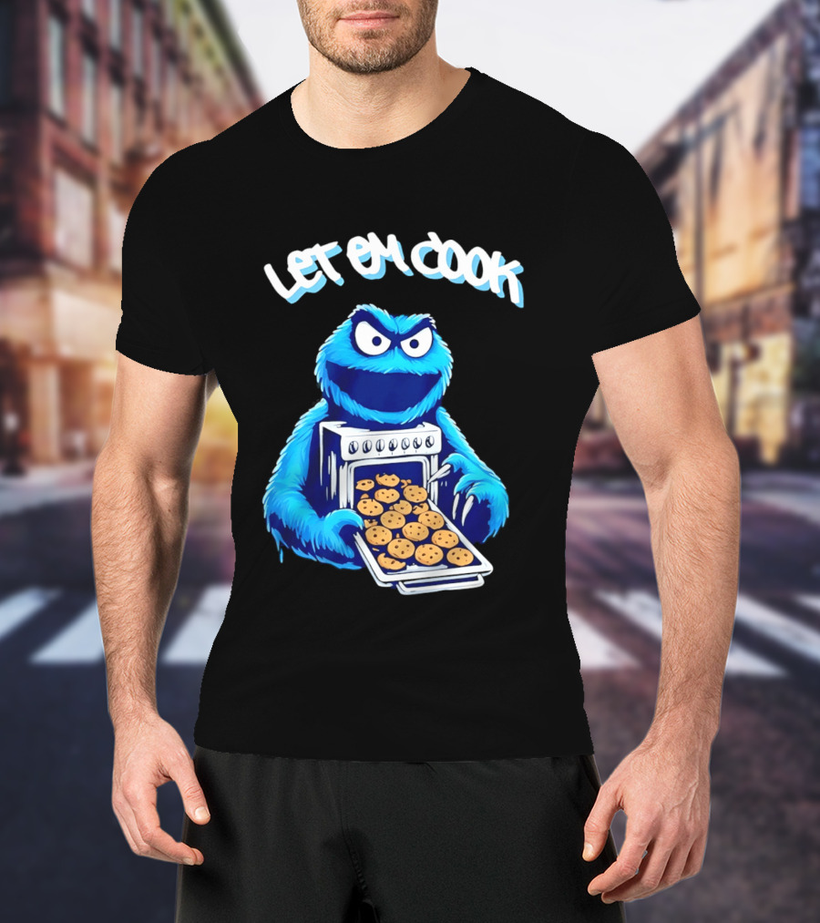 Cookie Monster Let Em Cook Oven Cookies T-Shirt