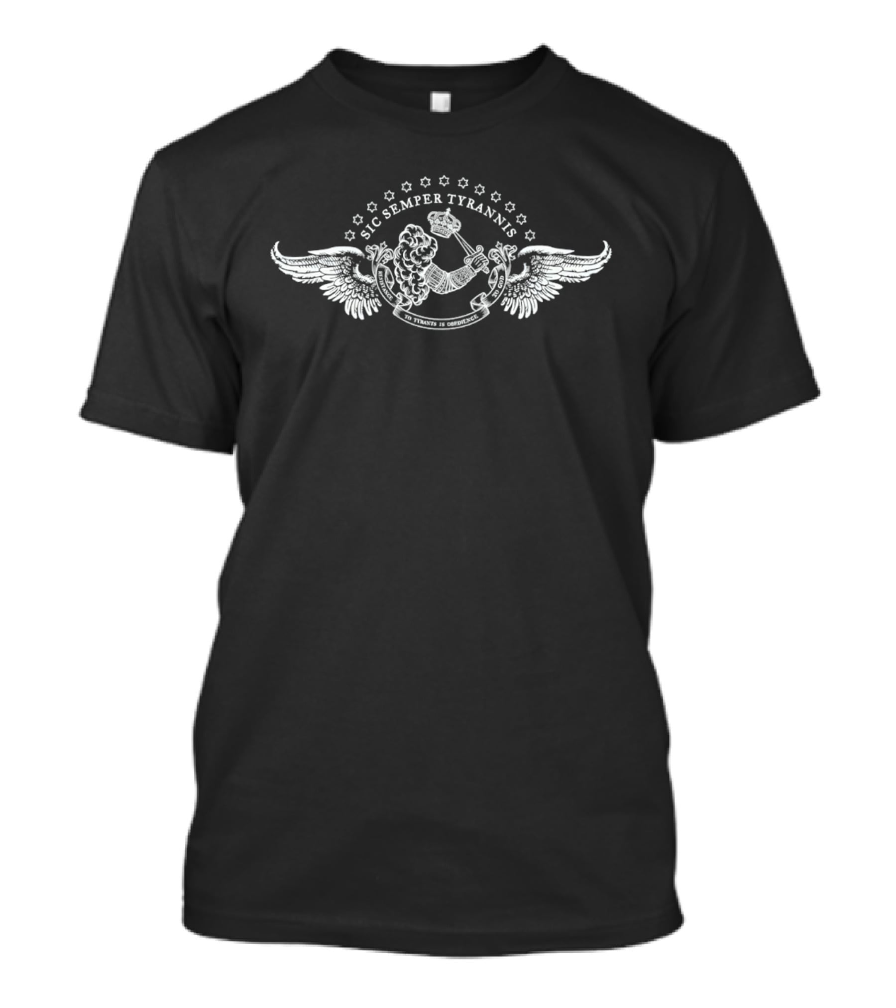 Sic Semper Tyrannis Winged Lion Resistance To Tyrants Obedience Message T-Shirt