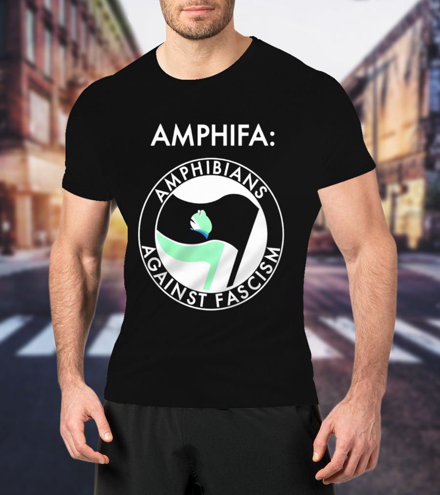 AMPHIFA Amphibians Against Fascism Frog логотип T-Shirt