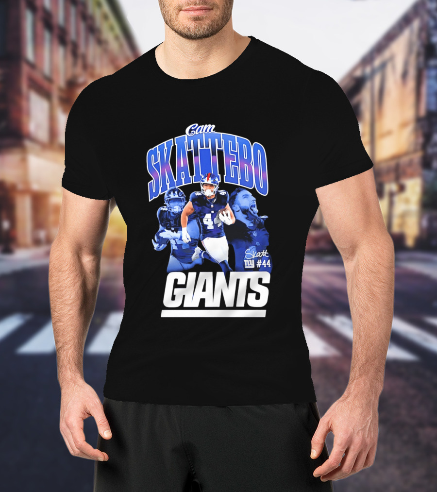 Cam Skattebo Giants #44 Triple Pic T-Shirt