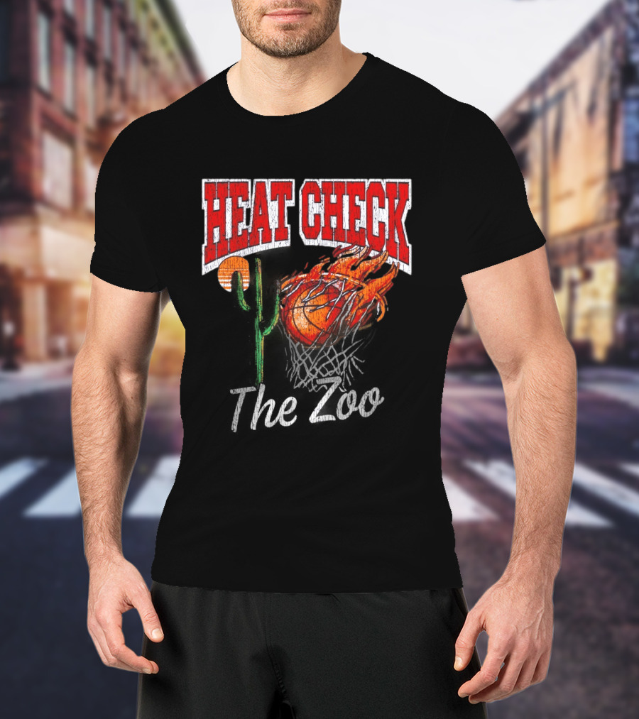 Heat Check The Zoo Flaming Basketball Cactus T-Shirt