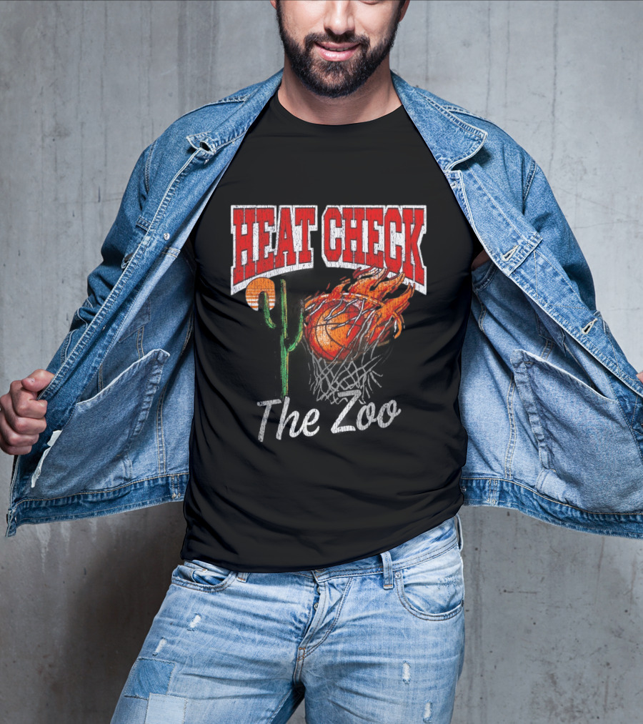 Heat Check The Zoo Flaming Basketball Cactus T-Shirt
