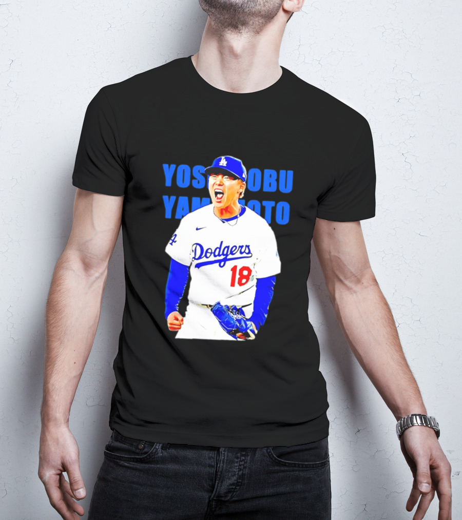 Yoshinobu Yamamoto Los Angeles Dodgers 18 Scream T-Shirt