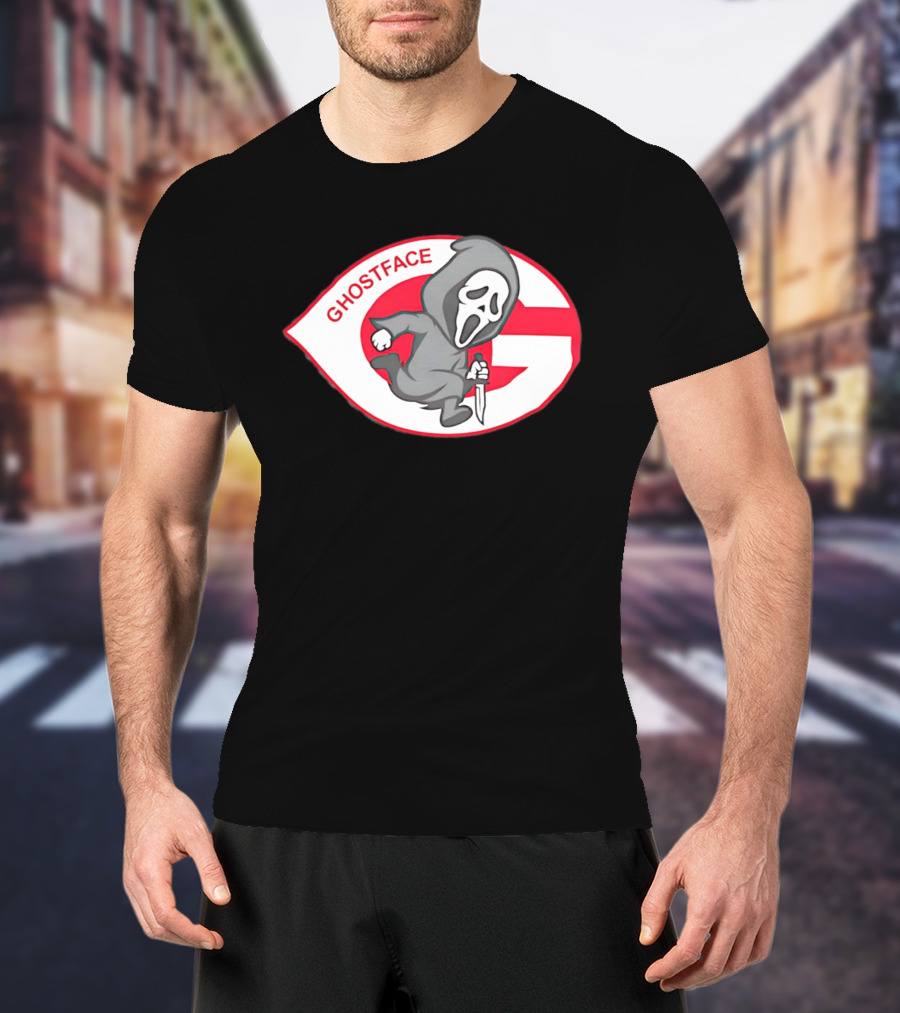 Cincinnati Reds Runnin' Ghostface Running Man T-Shirt