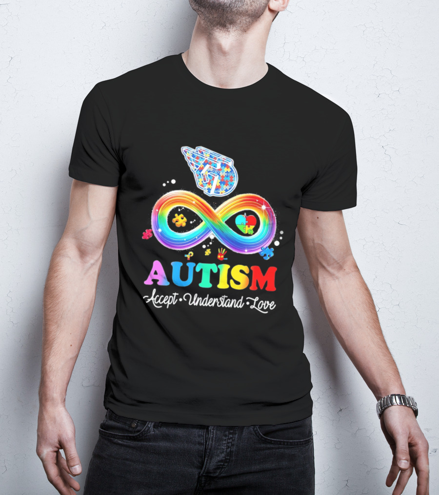 Cleveland Guardians Autism Awareness Puzzle Infinity Symbol Accept Understand Love T-Shirt