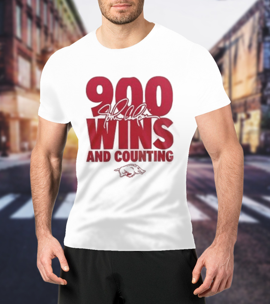 Arkansas Razorbacks Basketball 900 Wins And Counting Coach John Calipari 2026 T-Shirt