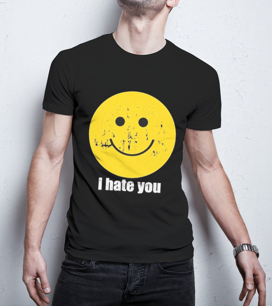Harry I Hate You Smiley Face Distressed Grunge T-Shirt