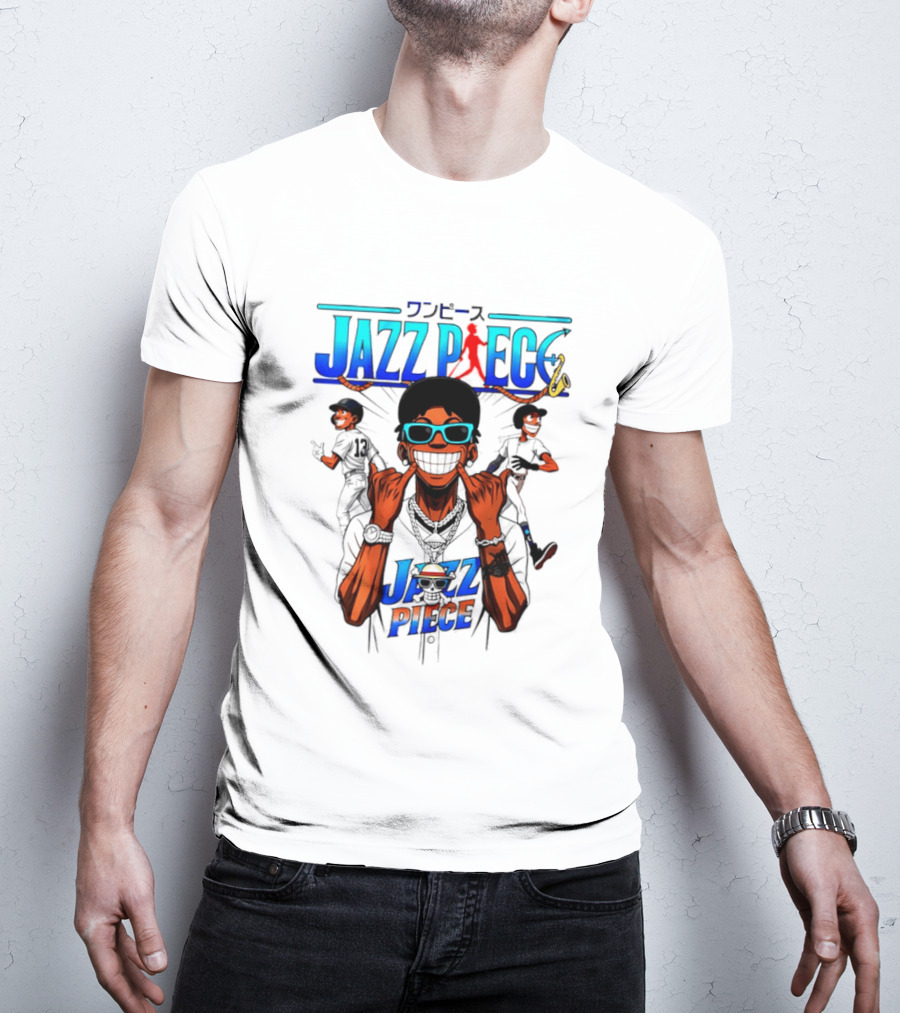 Jazz Piece Jolly Roger One Piece Hip Hop Urban Style Anime Fusion T-Shirt