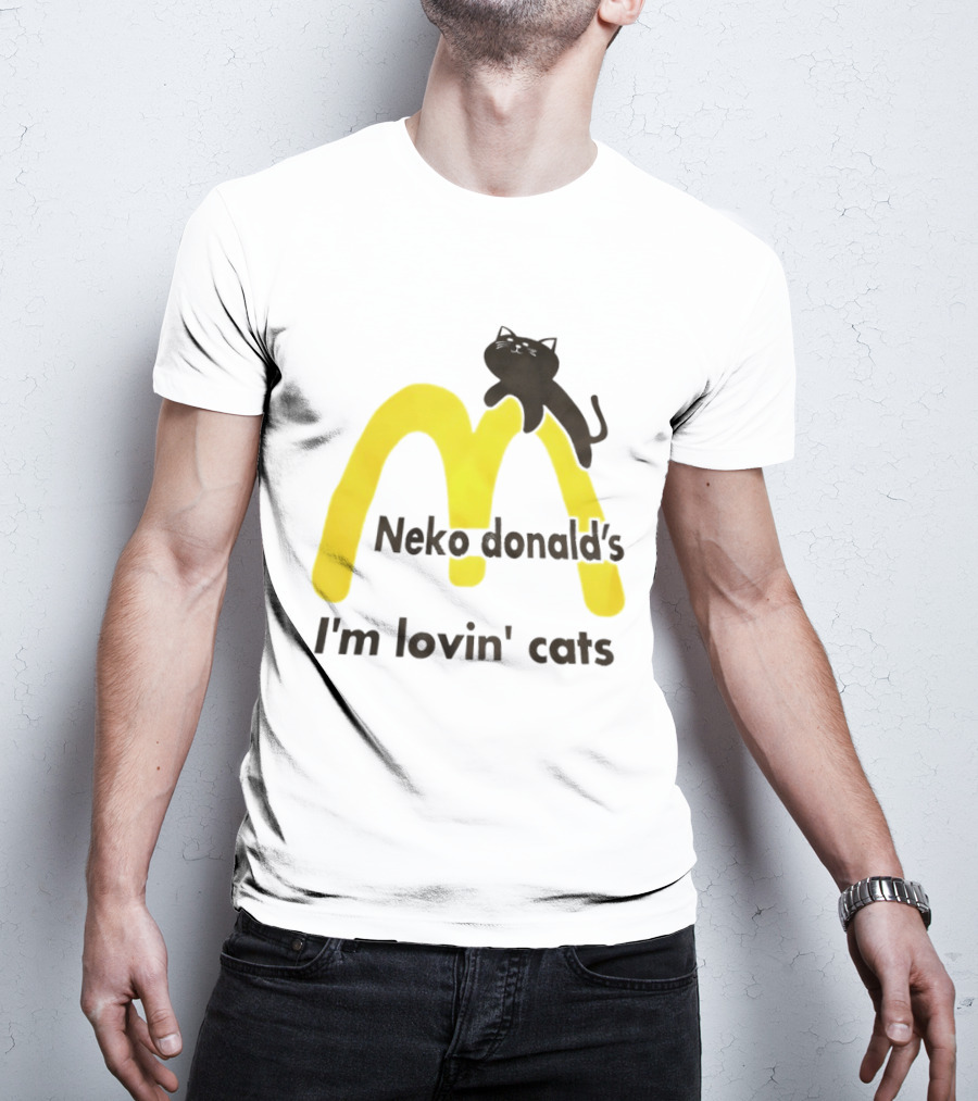 Neko Donald's I'm Lovin' Cats Black Cat Golden Arches T-Shirt