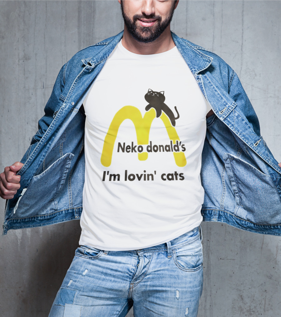 Neko Donald's I'm Lovin' Cats Black Cat Golden Arches T-Shirt