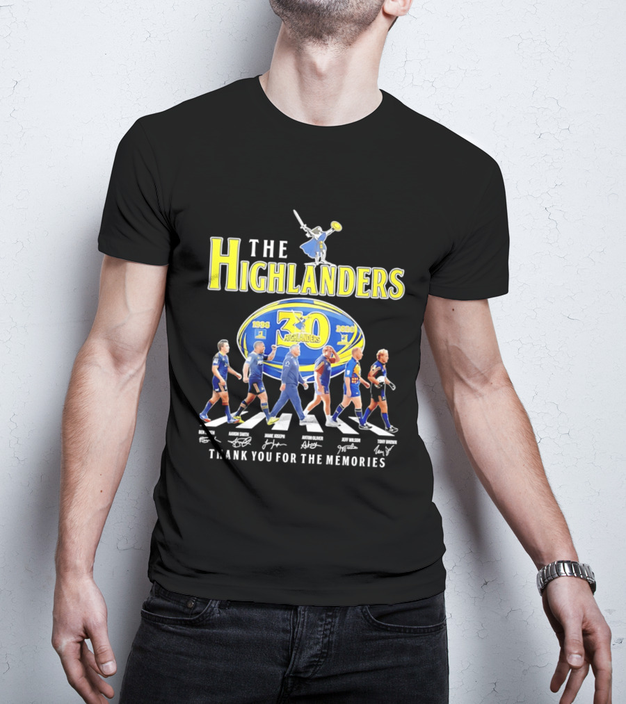 The Highlanders 30th Anniversary 1996 2026 Thank You For The Memories Rugby Players And Swordman Abbey Road T-Shirt