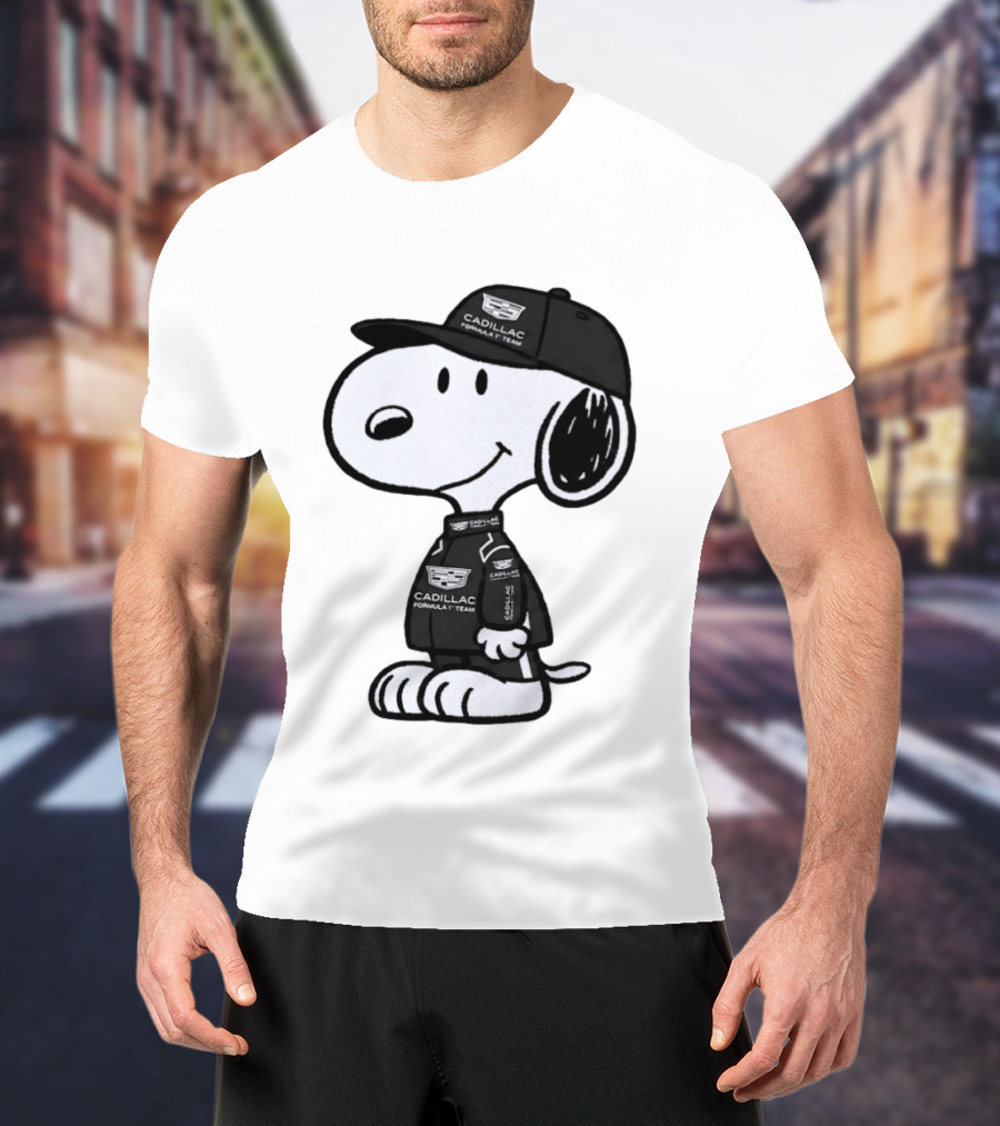Snoopy Cadillac Formula 1 Team Racing Outfit T-Shirt