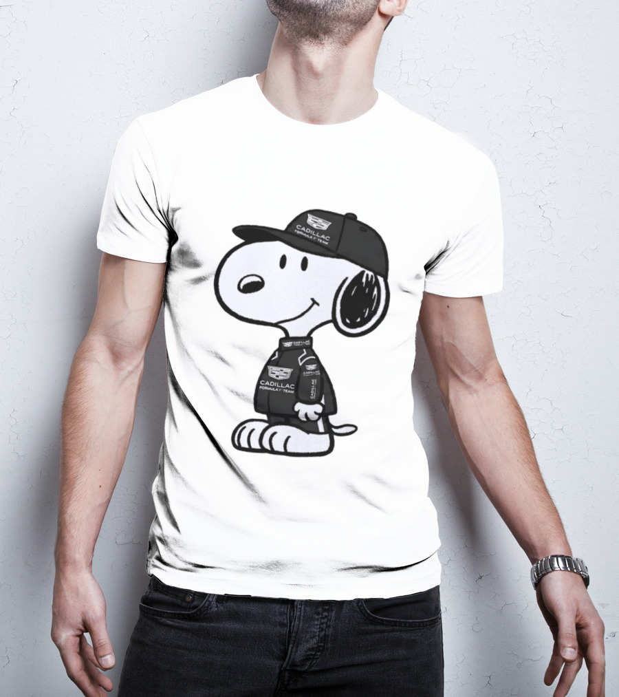 Snoopy Cadillac Formula 1 Team Racing Outfit T-Shirt