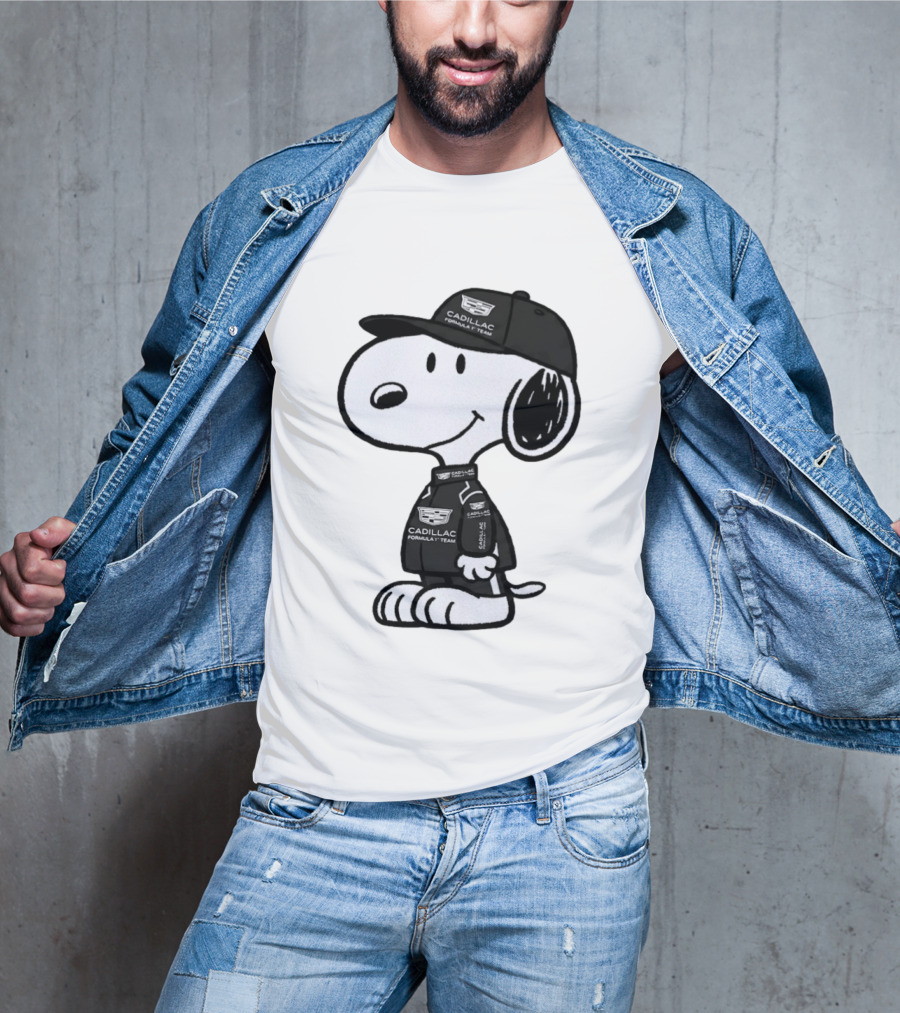 Snoopy Cadillac Formula 1 Team Racing Outfit T-Shirt