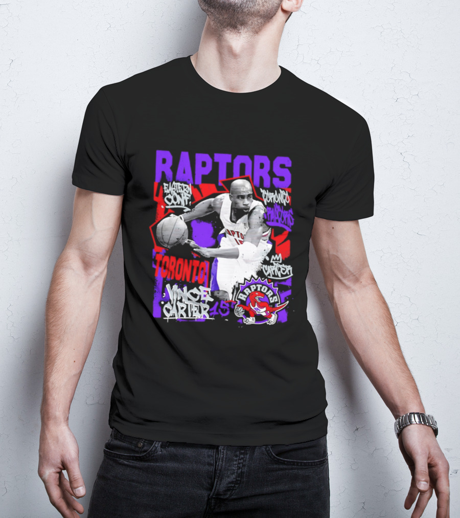Toronto Raptors Vince Carter Chalked Up Player 15 Paint T-Shirt