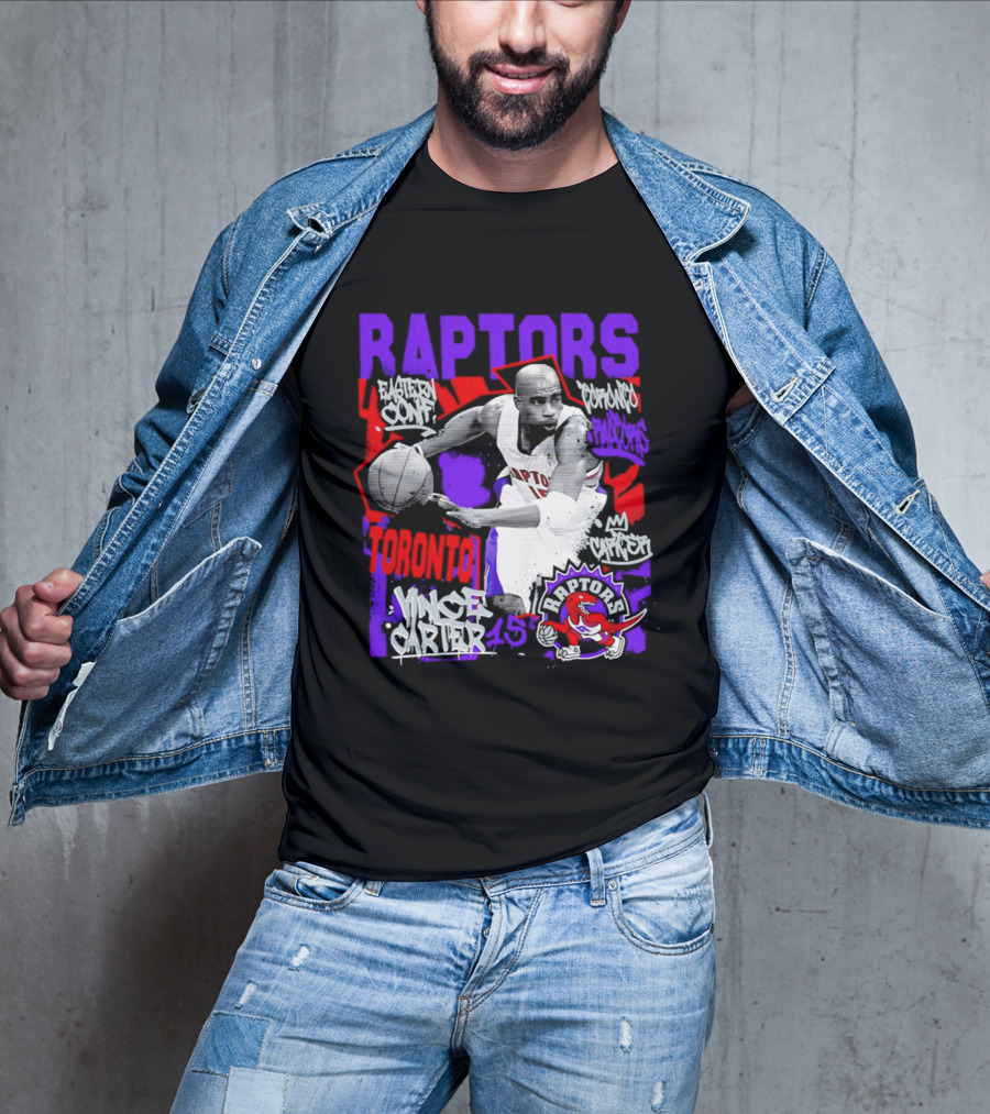 Toronto Raptors Vince Carter Chalked Up Player 15 Paint T-Shirt