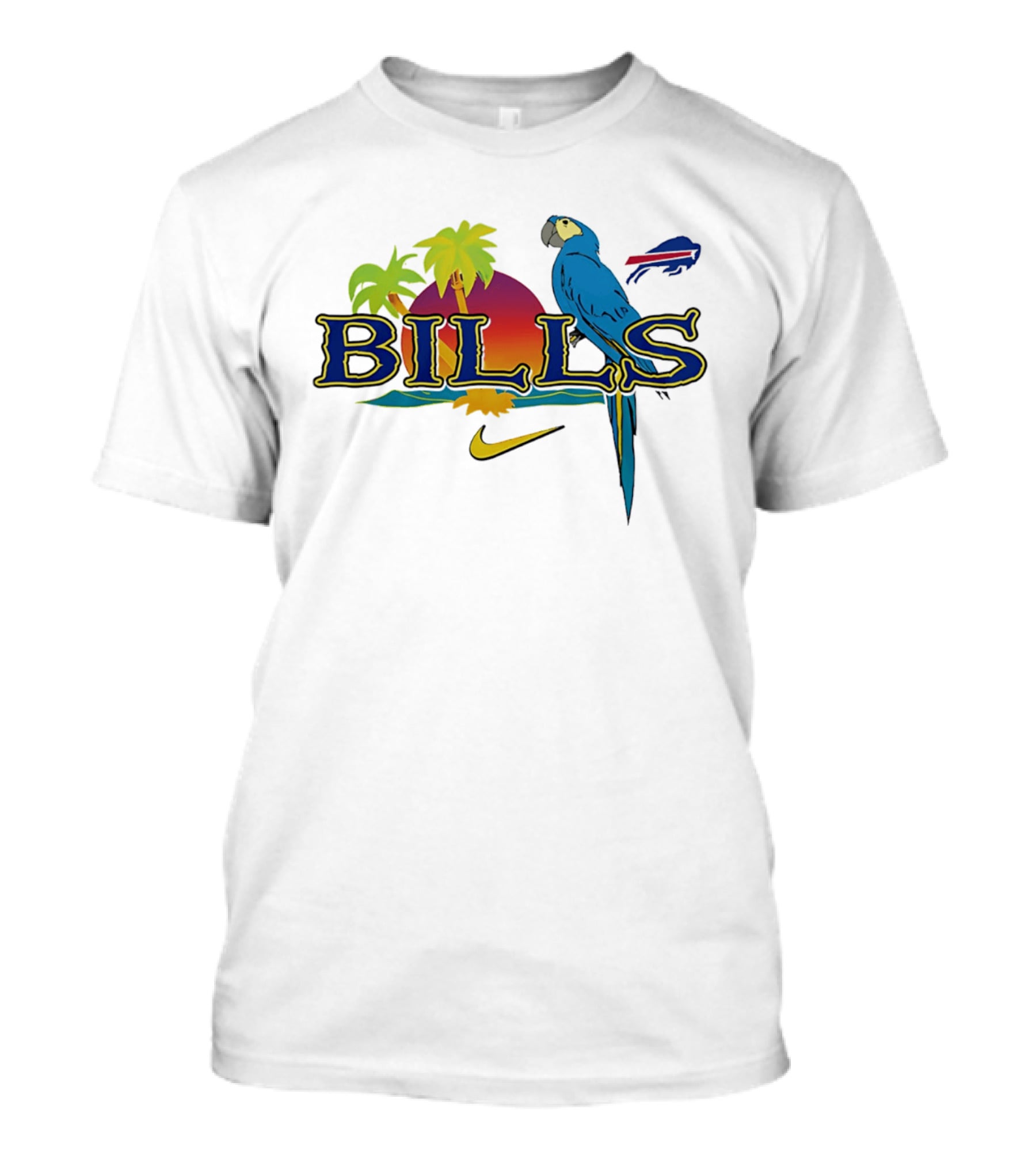 Buffalo Bills Parrot Tropical Vibes With Nike And Palm Trees T-Shirt