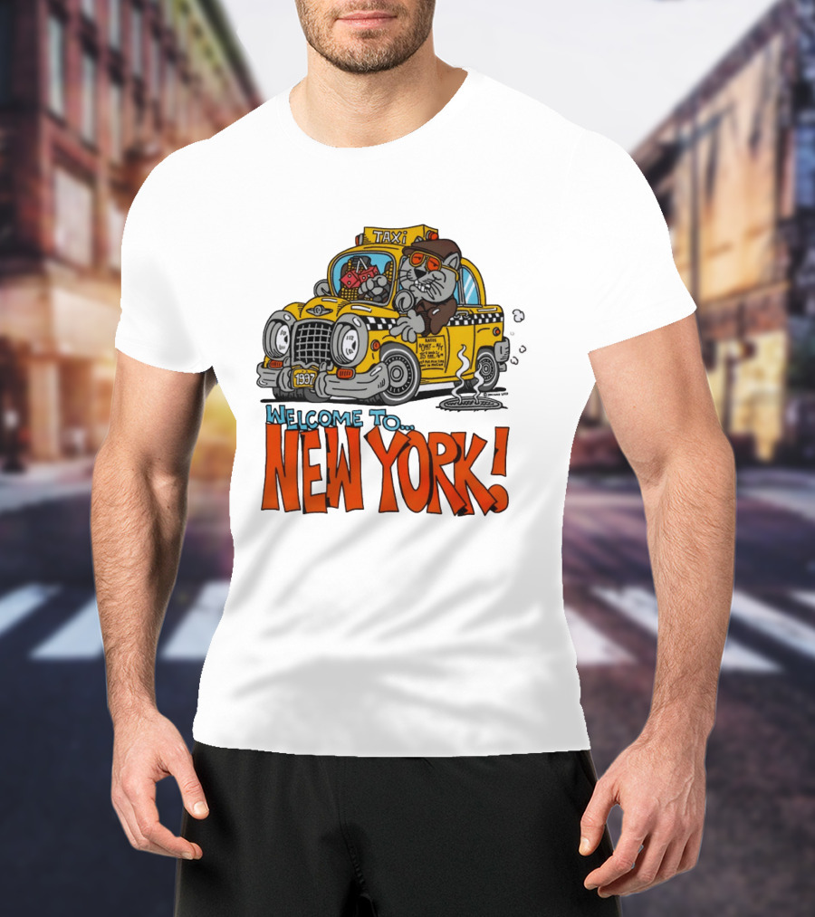 Welcome To New York Taxi Cat Adventure 1937 T-Shirt
