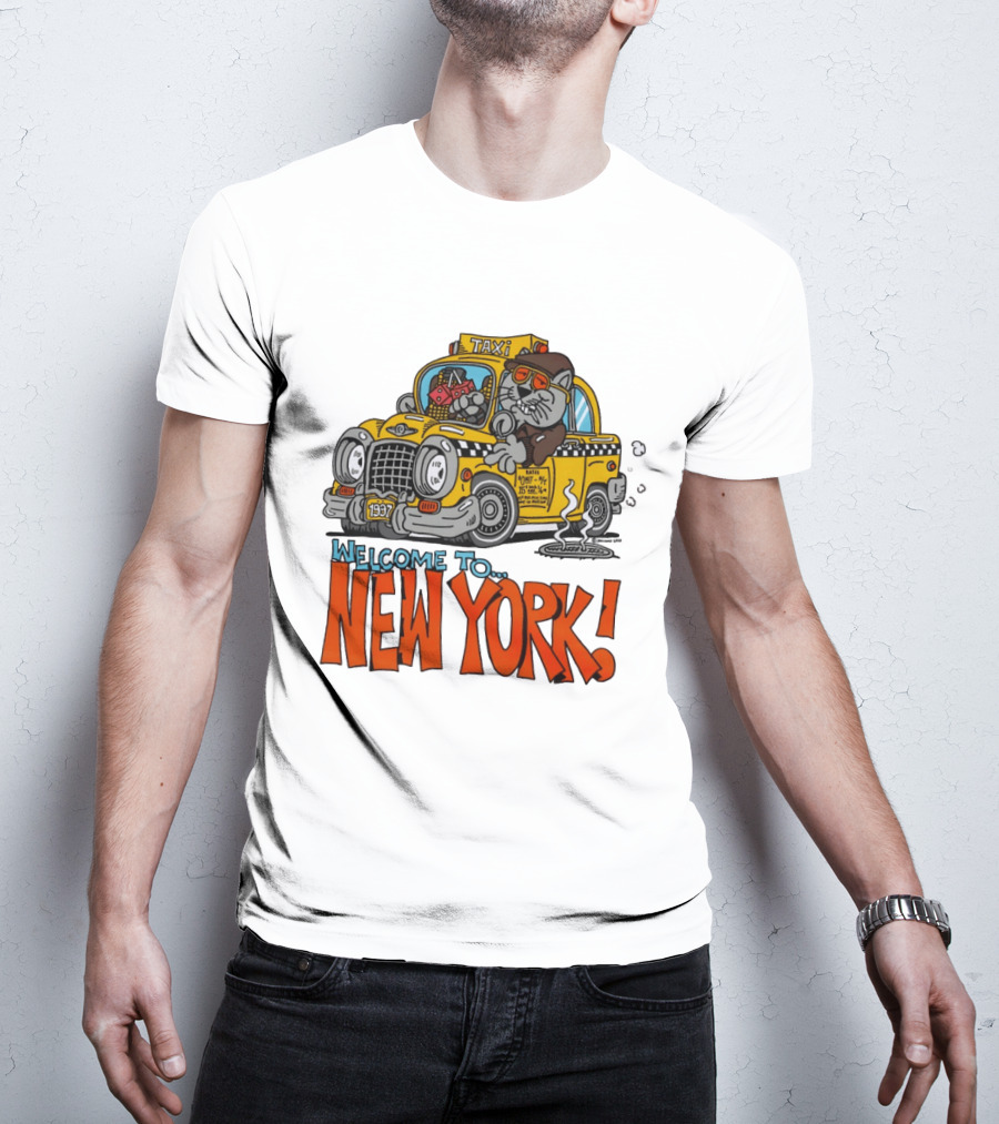 Welcome To New York Taxi Cat Adventure 1937 T-Shirt